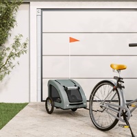 Pet Bike Trailer Grey Oxford Fabric and Iron