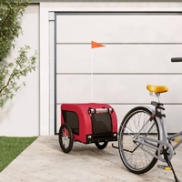 Pet Bike Trailer Red and Black Oxford Fabric and Iron