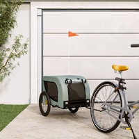 Pet Bike Trailer Grey and Black Oxford Fabric and Iron