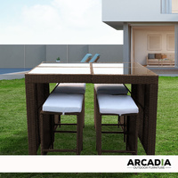 Arcadia Furniture 5 Piece Bar Table Set - Oatmeal and Grey