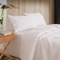 KENSINGTON 1200TC COTTON SHEET SET IN STRIPE-QUEEN - WHITE