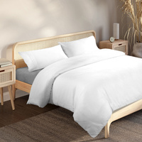 Royal Comfort Blended Bamboo Quilt Cover Sets -White-Queen