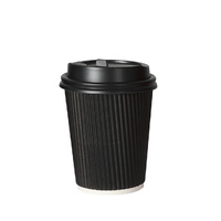 100sets 8oz Disposable Takeaway Coffee Black