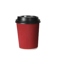 100 Pcs 8oz Disposable Takeaway Coffee Red