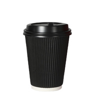 100 Pcs 12oz Disposable Takeaway Coffee Black