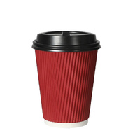 100 Pcs 12oz Disposable Takeaway Coffee Red