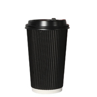 500 Pcs 16oz Disposable Takeaway Coffee Black