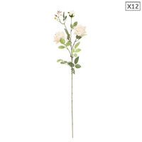 12pcs Artificial Silk Flower Fake Rose Bouquet Table Decor White