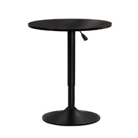 Bar Table Gas Lift Round Black