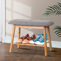 Shoe Rack Shoe Bench Fabric Seat 2 Pairs