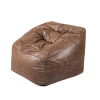 Marlow Bean Bag Chair Cover PU Couch Brown