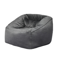  Bean Bag Chair Cover Soft Velvet Dark grey