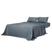  4pcs Queen Size 100% Bamboo Bed Sheet Set in Charcoal lColour