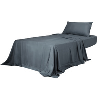  3pcs Sinigle Size 100% Bamboo Bed Sheet Set in Charcoal Colour Single