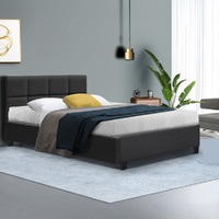 Clare Tino Bed Frame Double Size Charcoal Fabric