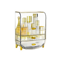 3 Tier Transparent Multifunctional Countertop Cosmetic Storage Makeup Perfume Skincare Display Stand Shelf Drawer Type Organiser