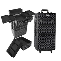 7 in 1 Portable Cosmetic Beauty Makeup Trolley - Diamond Black