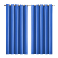 2x Blockout Curtains Panels 3 Layers Blue