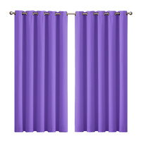 2x Blockout Curtains Panels 3 Layers Purple