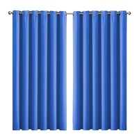 2x Blockout Curtains Panels 3 Layers Blue