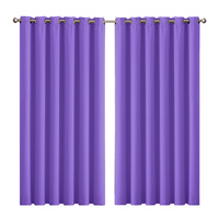 2x Blockout Curtains Panels 3 Layers Purple