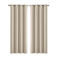 2x Blockout Curtains Panels 3 Layers Beige CD1003-300X230-GY