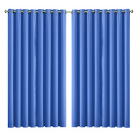 2x Blockout Curtains Panels 3 Layers Blue CD1003-300X230-GY