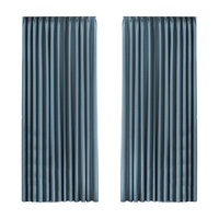  2XBlockout Curtains Chenille 180x250 Blue CD1016-180x250-DG