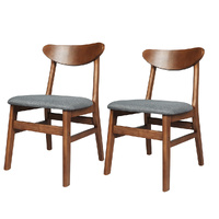  2xDining Chairs Kitchen Chair Brown 2Pack