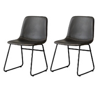  2x Dining Chairs Kitchen Table Black