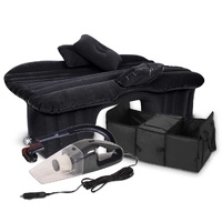 Portable Camping Car Set Inflatable Air Bed Mattress Storage Organizer Handheld Vacuum Black