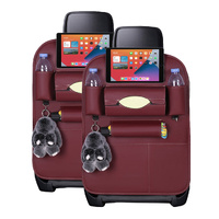 2X PVC Leather Car Back Seat Storage Bag Multi-Pocket Organizer Backseat and iPad Mini Holder Red