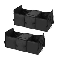 2X Car Portable Storage Box Waterproof Oxford Cloth Multifunction Organizer Black