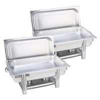 2X Single Tray Stainless Steel Chafing Catering Dish Food Warmer