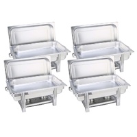 4X Stainless Steel Chafing Single Tray Catering Dish Food Warmer