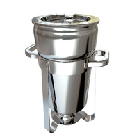 7L Round Stainless Steel Soup Warmer Marmite Chafer Full Size Catering Chafing Dish