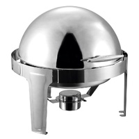 6L Stainless Steel Chafing Food Warmer Catering Dish Round Roll Top