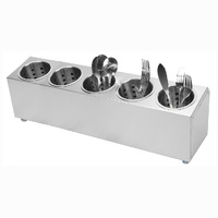 18/10 Stainless Steel Commercial Conical Utensils Cutlery Holder with 5 Holes