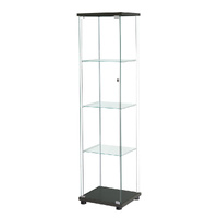  Display Storage Cabinet Glass Black