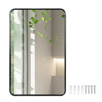  Wall Mirror Rectangle Bathroom Black