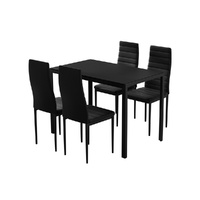 Dining Chairs and Table Dining Set 4 Chair Set Of 5 Black