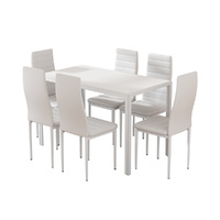 Dining Chairs and Table Dining Set 6 Chair Set Of 7 White