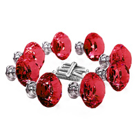 16 Pcs Red Crystal Knobs Diamond 40mm Large Red