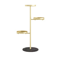 3 Tier Gold Round Plant Stand Flowerpot Tray Display Living Room Balcony Metal Decorative Shelf