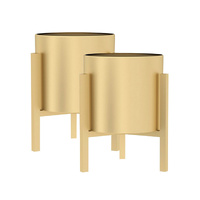 2X 30CM Gold Metal Plant Stand with Flower Pot Holder Corner Shelving Rack Indoor Display