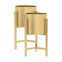 2X 45CM Gold Metal Plant Stand with Flower Pot Holder Corner Shelving Rack Indoor Display