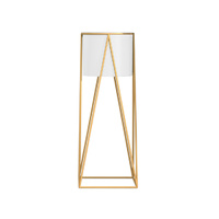 70cm Gold Metal Plant Stand with White Flower Pot Holder Corner Shelving Rack Indoor Display