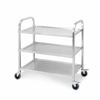 3 Tier 85x45x90cm Stainless Steel Kitchen Dinning Food Cart Trolley Utility Size Medium