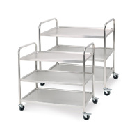 2X 3 Tier 85x45x90cm Stainless Steel Kitchen Dinning Food Cart Trolley Utility Size Medium