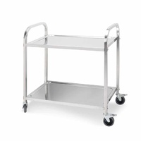 2 Tier 95x50x95cm Stainless Steel Kitchen Dining Food Cart Trolley Utility Large